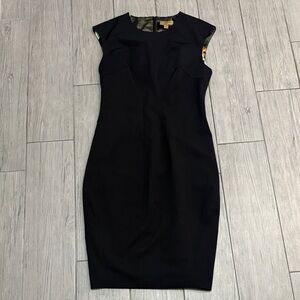 Ted Baker London Black Cap Sleeve Midi Dress